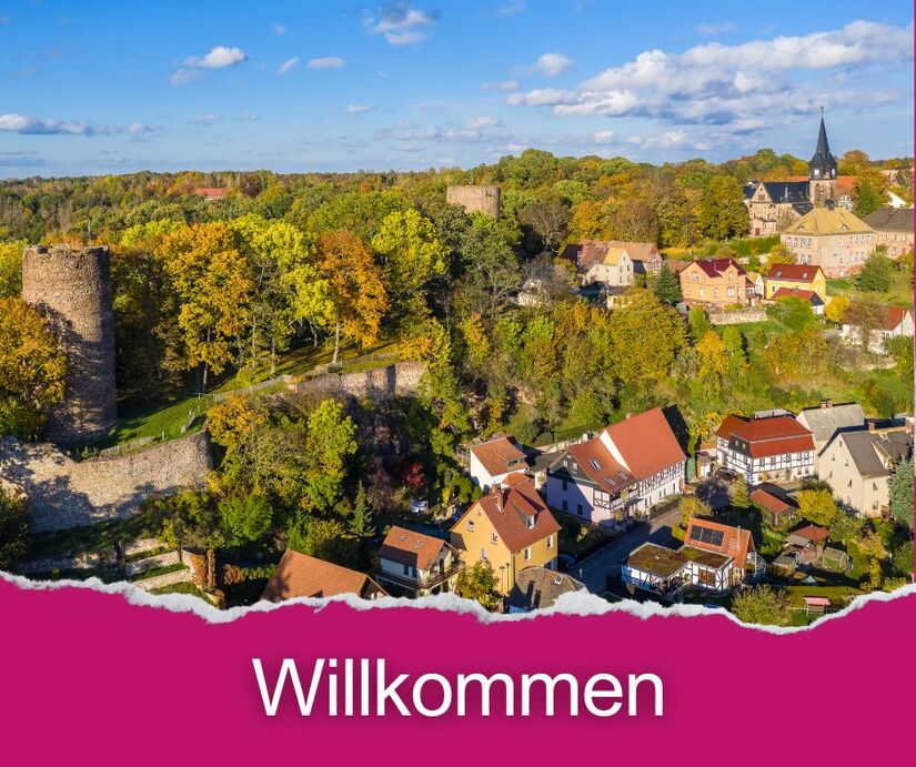 Blick auf die Stadt Kohren-Sahlis aus der Vogelperspektive