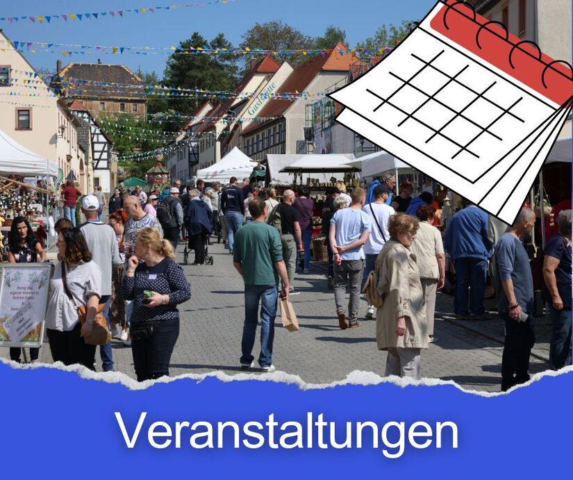 Ein Kalenderblatt vor dem Kohrener Töpfermarkt