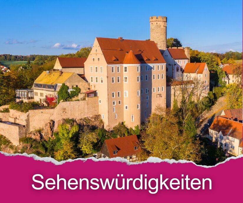 Burg Gnandstein vor blauem Himmel